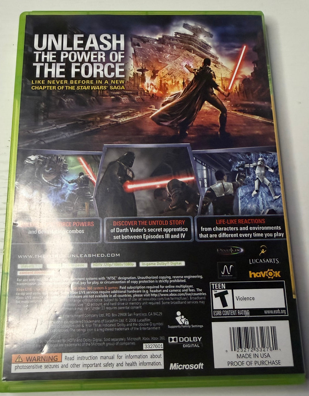 Star Wars: The Force Unleashed - Xbox 360 (CIB)